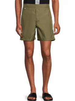 Givenchy Shorts|Half-Back Elasticated Shorts Khaki Green