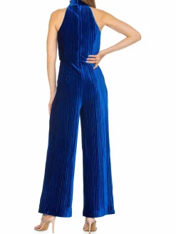 Women Alexia Admor Halter Velvet Jumpsuit