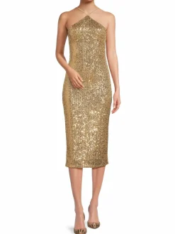 Women RACHEL Rachel Roy Halterneck Sequin Midi Dress