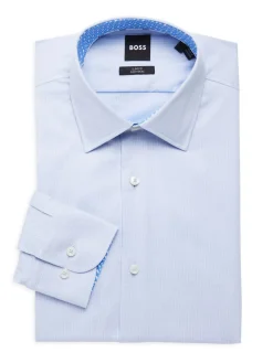 BOSS Dress Shirts|Hank Slim Fit Graph Check Dress Shirt Blue