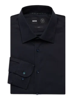 BOSS Dress Shirts|Hank Slim Fit Performance Dress Shirt Navy