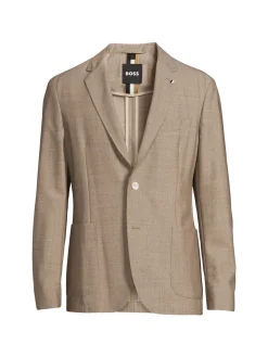 BOSS Blazers & Sportcoats|Hanry Textured Virgin Wool Sportcoat Beige