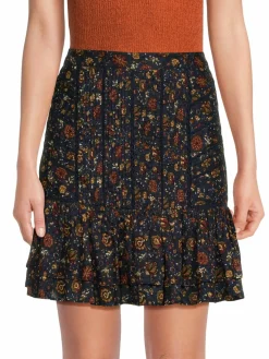 Women Veronica Beard Harita Pleated Floral Mini Skirt