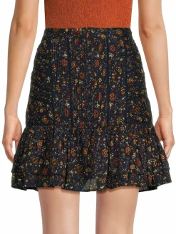 Women Veronica Beard Harita Pleated Floral Mini Skirt