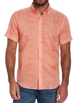 Robert Graham Linen|Harpswell Woven Shirt Coral