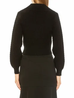 Women Alexia Admor Hazel Cable Knit Collared Cardigan