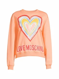 Women Love Moschino Heart Graphic Crewneck Sweatshirt