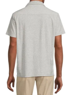 Vintage Summer Casual Button-Down Shirts|Heathered Short Sleeve Button Down Shirt Heather Grey