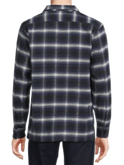 Slate & Stone Coats & Jackets|Heavy Flannel Shirt Jacket Navy White