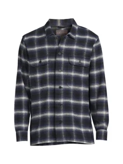 Slate & Stone Coats & Jackets|Heavy Flannel Shirt Jacket Navy White