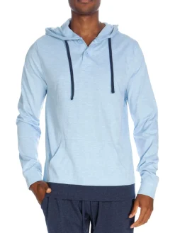 Unsimply Stitched Loungewear, Sleepwear & Robes|Henley Hoodie Heather Light Blue