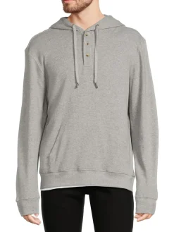 Saks Fifth Avenue Sweatshirts & Hoodies|Henley Pullover Hoodie