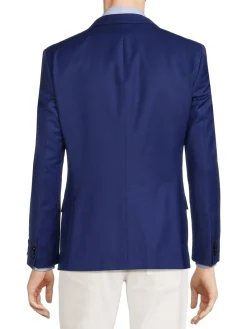 HUGO Blazers & Sportcoats|Henry Slim Fit Virgin Wool Blend Blazer Blue