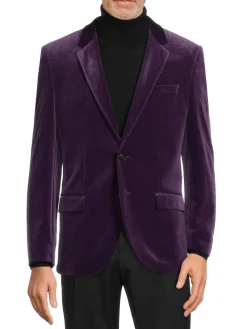 HUGO Blazers & Sportcoats|Henry Velvet Slim Fit Blazer Purple