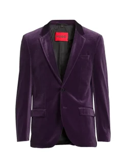 HUGO Blazers & Sportcoats|Henry Velvet Slim Fit Blazer Purple