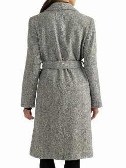 Women Sofia Cashmere Herringbone Wool Blend Wrap Coat