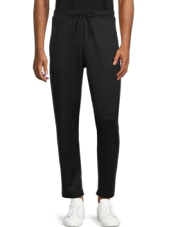 BOSS Pants|Hicon Slim Fit Logo Drawstring Pants Black