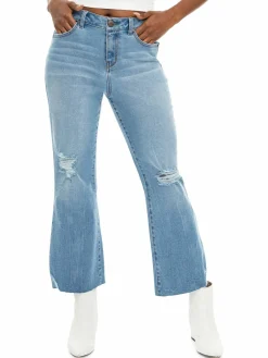 Women 1822 Denim High Rise Cropped Mini Bootcut Jeans