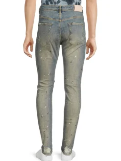 Purple Brand Jeans|High Rise Distressed Slim Fit Jeans Indigo