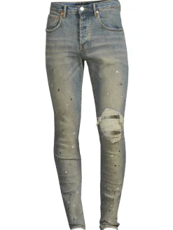 Purple Brand Jeans|High Rise Distressed Slim Fit Jeans Indigo