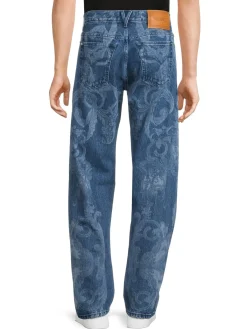 Versace Jeans|High Rise Floral Jeans Blue