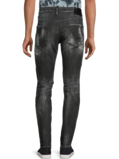 Dsquared2 Jeans|High Rise Logo Distressed Jeans Black