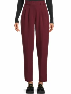 Women DKNY High Rise Pleated Cropped Pants