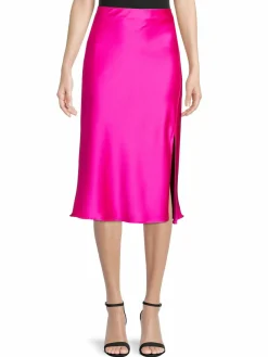 Women Renee C. High Slit Satin Midi Skirt