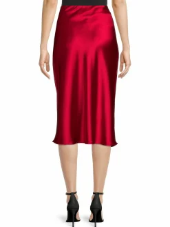 Women Renee C. High Slit Satin Midi Skirt