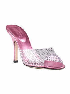Paris Texas Holly Penelope Metallic Leather Embellished Mules