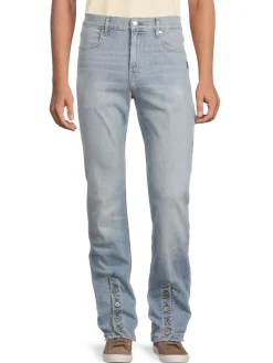 MIDNIGHT STUDIOS Jeans|Hollywood High Rise Button Hem Jeans Sky Blue
