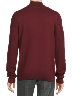 Ben Sherman Sweaters|Honeycomb Quarter Zip Pullover