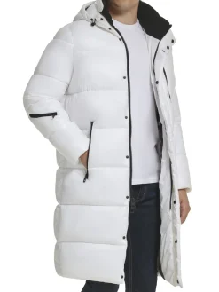 Guess Coats & Jackets|Hooded Longline Puffer Jacket