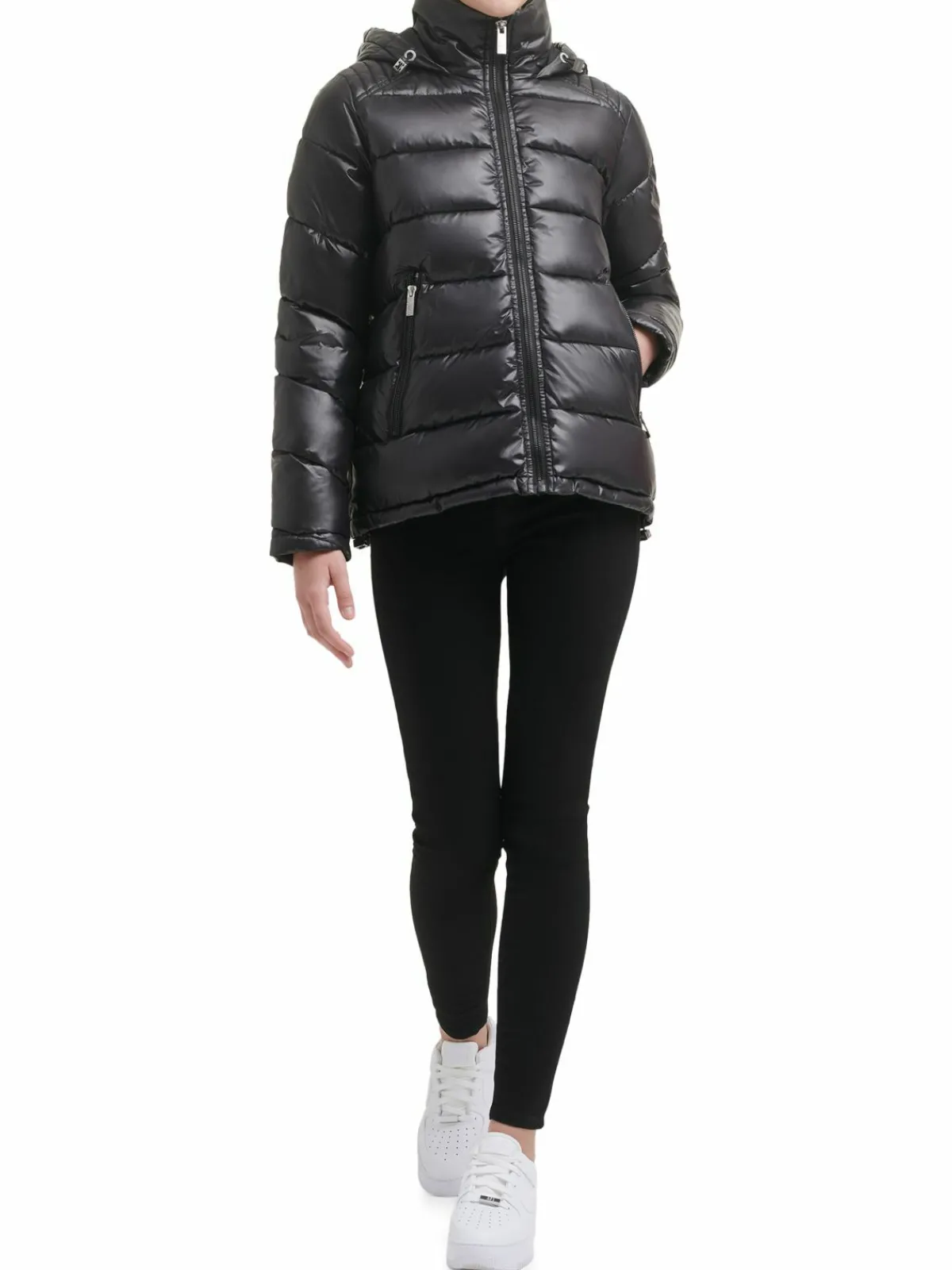 Women Guess Hooded Puffer Jacket