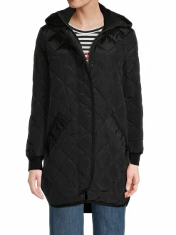 Women DKNY Hooded Quilted Coat