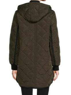 Women DKNY Hooded Quilted Coat