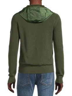 ZEGNA Coats & Jackets|Hooded Twofer Jacket Olive