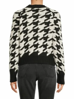 Women Design 365 Houndstooth Crewneck Sweater