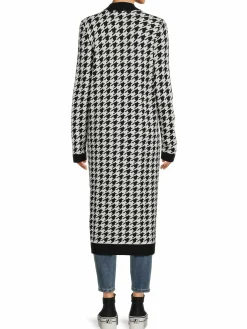 Women Karl Lagerfeld Paris Houndstooth Longline Cardigan