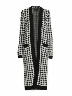 Women Karl Lagerfeld Paris Houndstooth Longline Cardigan