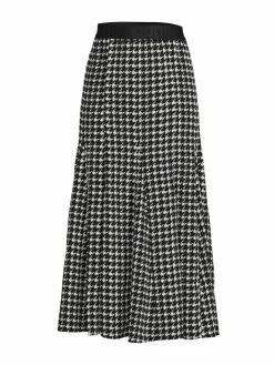 Women Karl Lagerfeld Paris Houndstooth Pleated Maxi Skirt