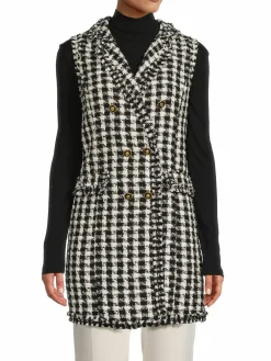 Women Adrianna Papell Houndstooth Tunic Vest
