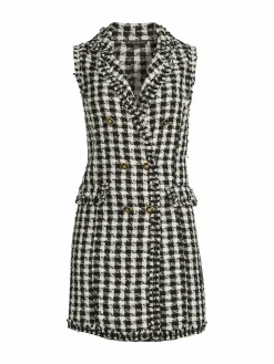 Women Adrianna Papell Houndstooth Tunic Vest