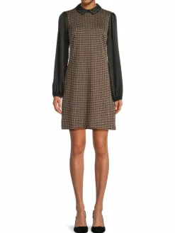 Women Tommy Hilfiger Houndstooth Twofer Knit Mini Dress