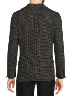 Samuelsohn Blazers & Sportcoats|Houndstooth Wool Blend Blazer Black