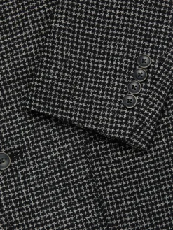 Samuelsohn Blazers & Sportcoats|Houndstooth Wool Blend Blazer Black