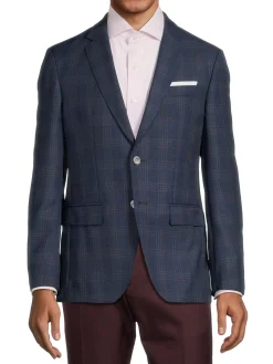 BOSS Blazers & Sportcoats|Hutson Slim Fit Virgin Wool Sportcoat Blue