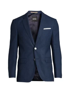 BOSS Blazers & Sportcoats|Hutson Slim Fit Virgin Wool Blzaer Blue