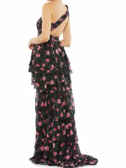 Women Mac Duggal Ieena One Shoulder Floral High Low Gown