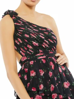 Women Mac Duggal Ieena One Shoulder Floral High Low Gown